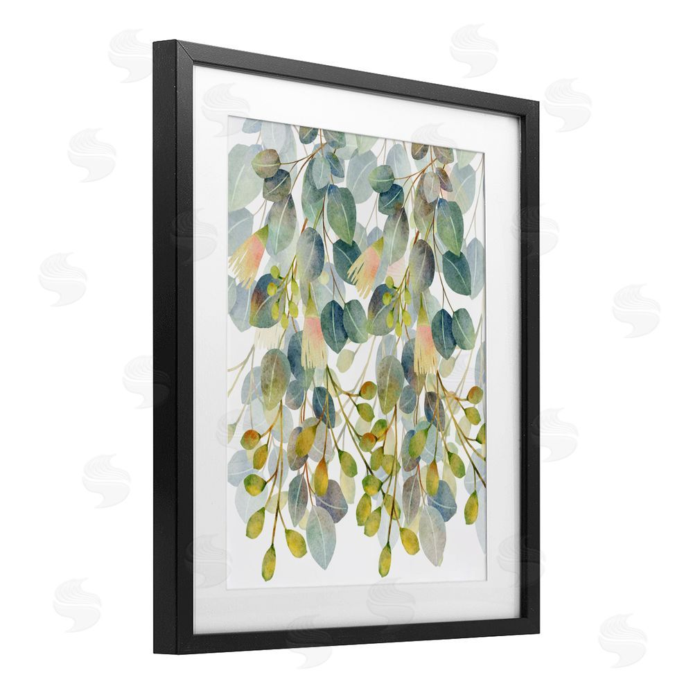 Marcus Prime Suspended Ivy Leaves Black Framed Print Under Glass Wall Art