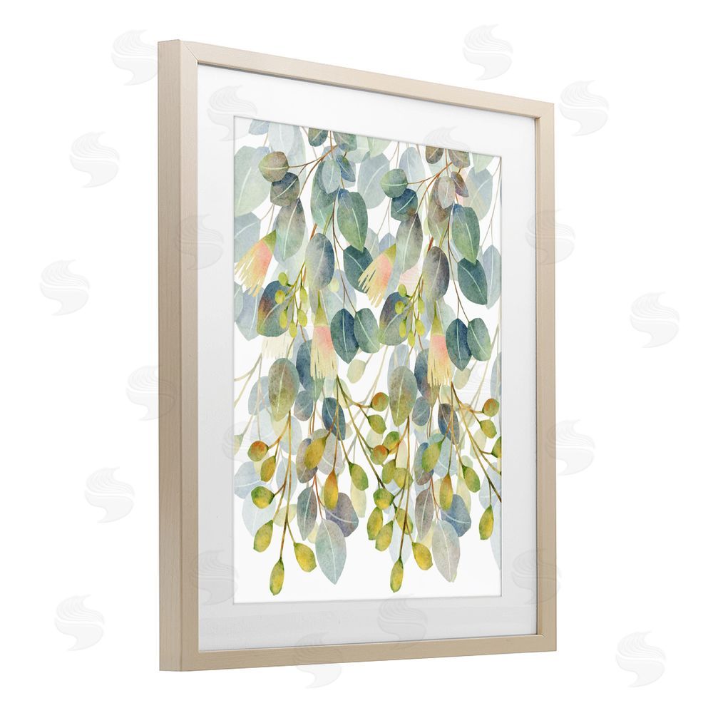 Marcus Prime Suspended Ivy Leaves Brown Framed Print Under Glass Wall Art