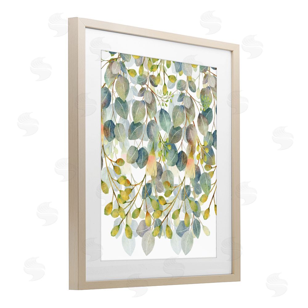 Marcus Prime Hanging Layered Botanicals Brown Framed Print Under Glass with Mat Wall Art