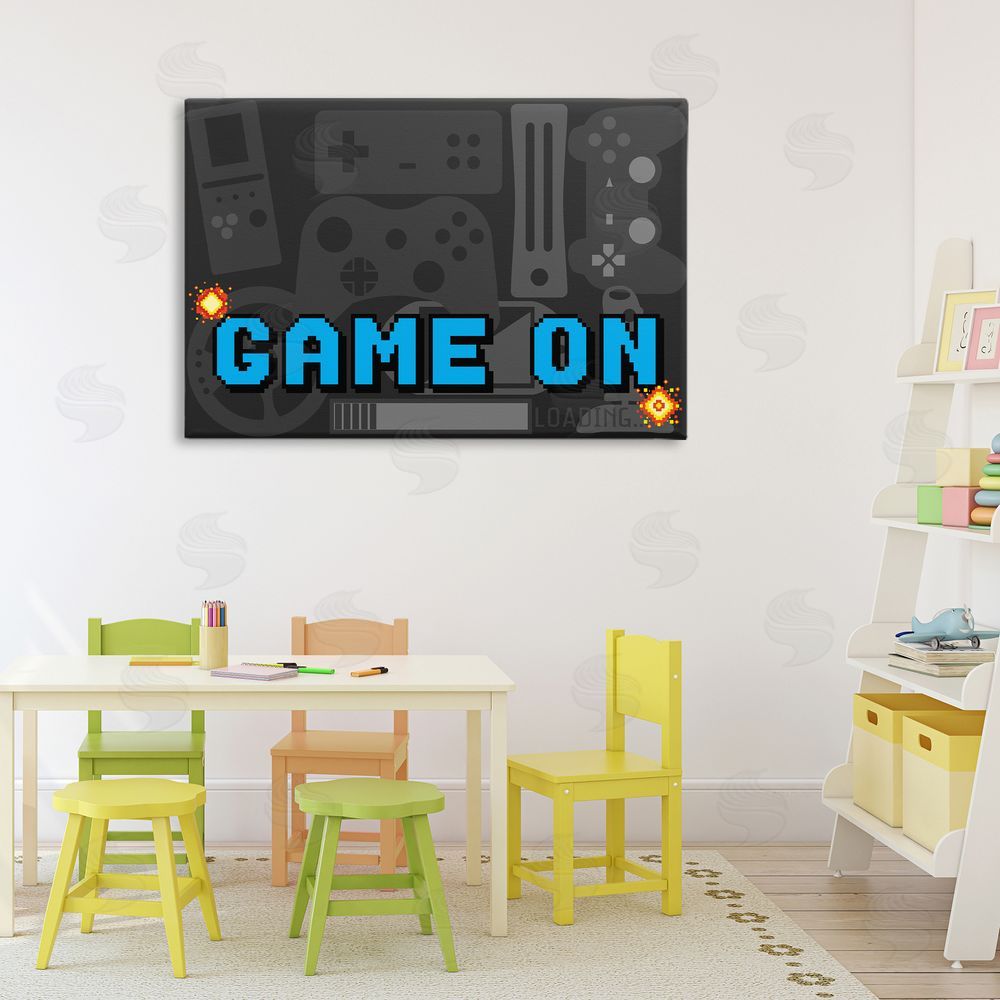 Kim Allen Game On Arcade Stretched Canvas Wall Art in Room
