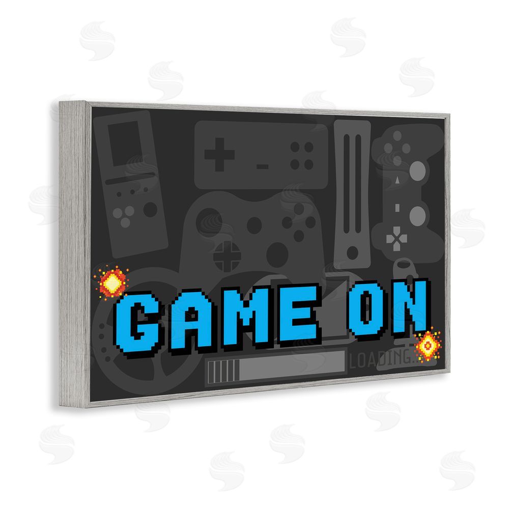 Kim Allen Game On Arcade Gray Framed Giclee Wall Art Print