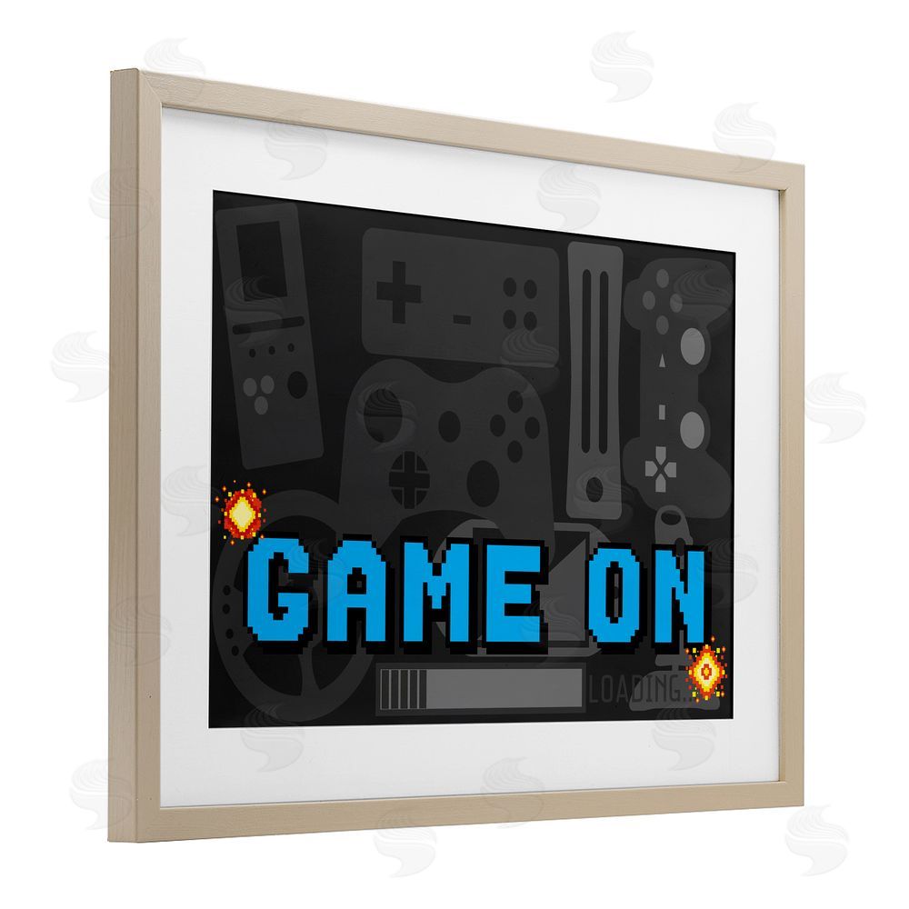 Kim Allen Game On Arcade Brown Framed Print Under Glass with Mat Wall Art