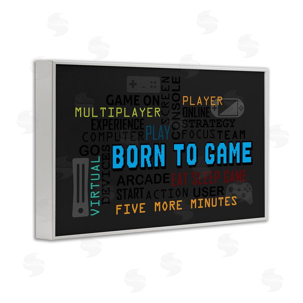 Kim Allen Born To Game Arcade White Framed Giclee Wall Art Print