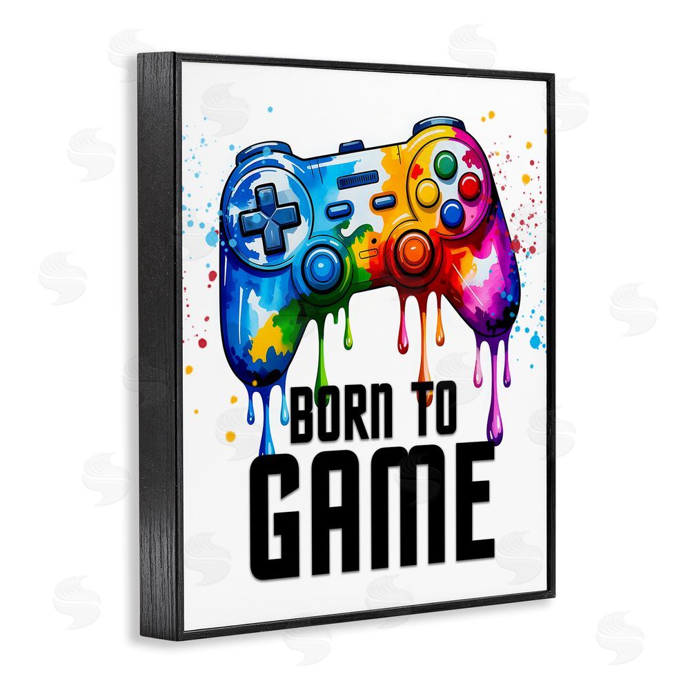 Kim Allen Born To Game Splash Black Framed Giclee Wall Art Print