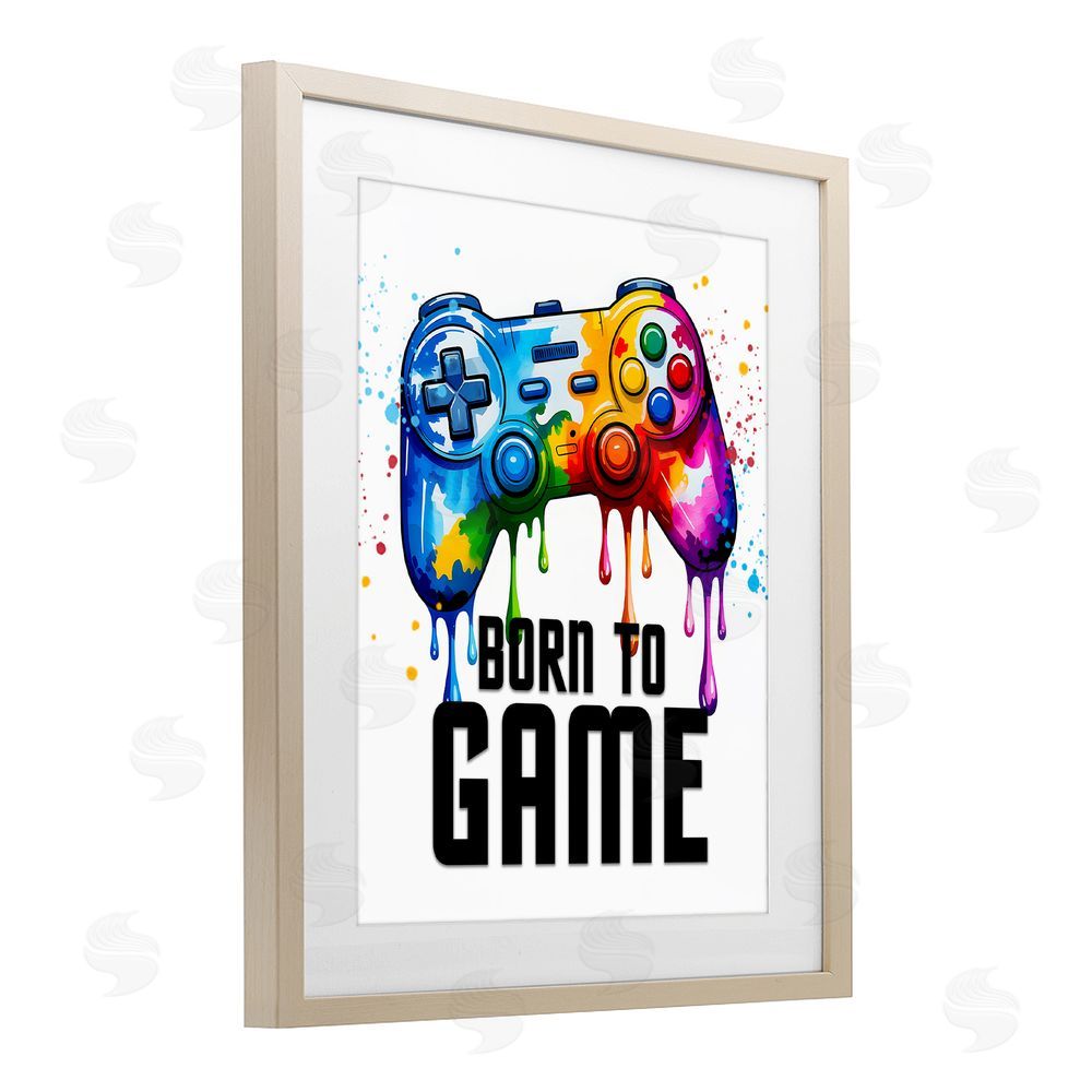 Kim Allen Born To Game Splash Birch Framed Print Under Glass Wall Art