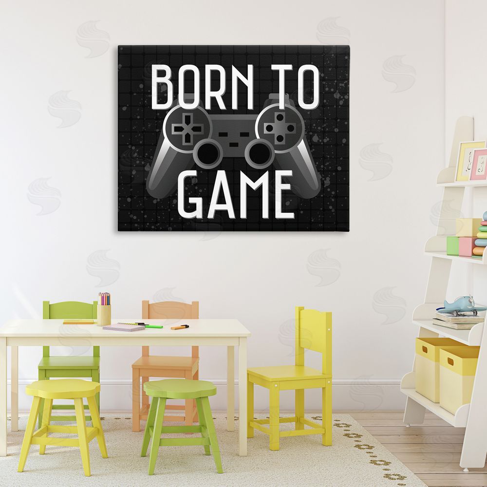 Kim Allen Born To Game Retro Stretched Canvas Wall Art in Room