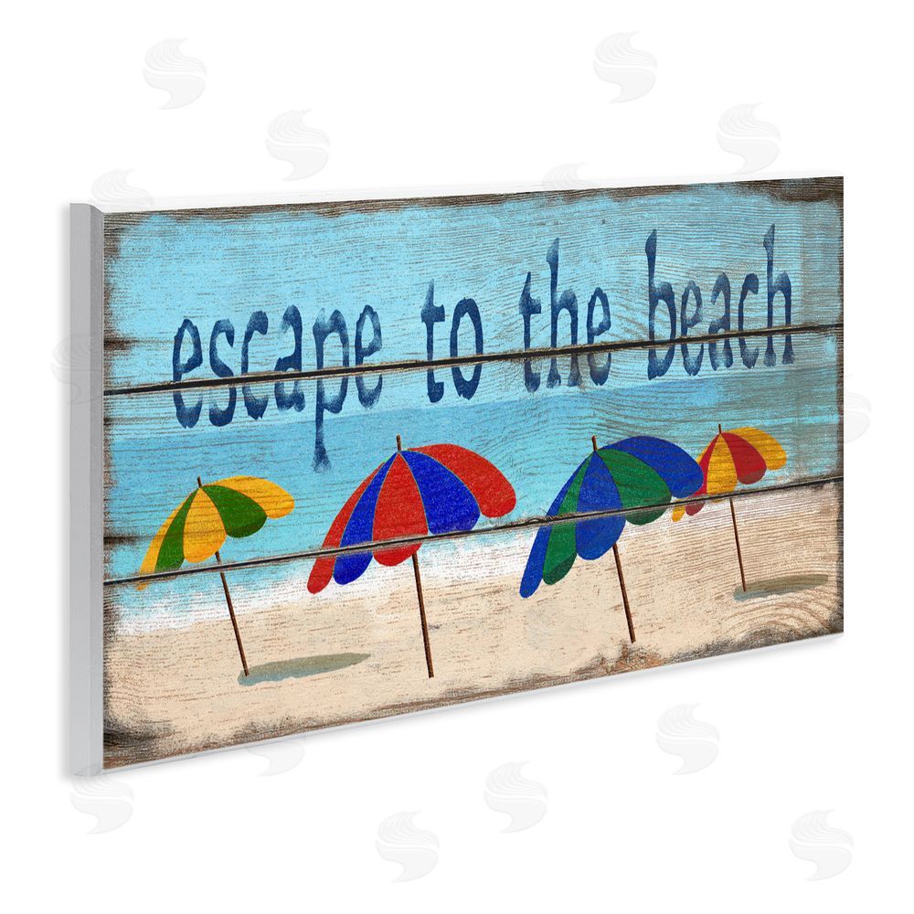 Gail Fraser Beach Escape Umbrellas Wall Plaque Art Print