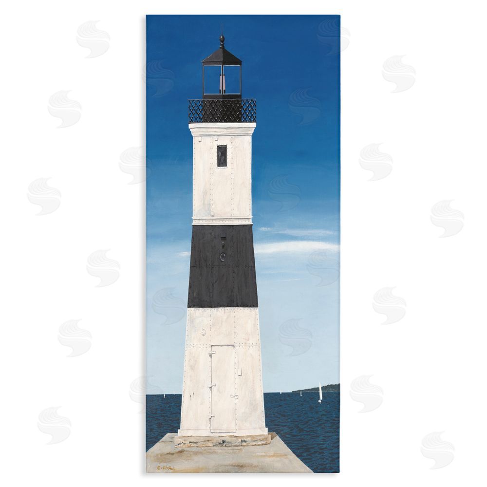 Art Poulin Towering Lighthouse Beacon Stretched Canvas Wall Art Print