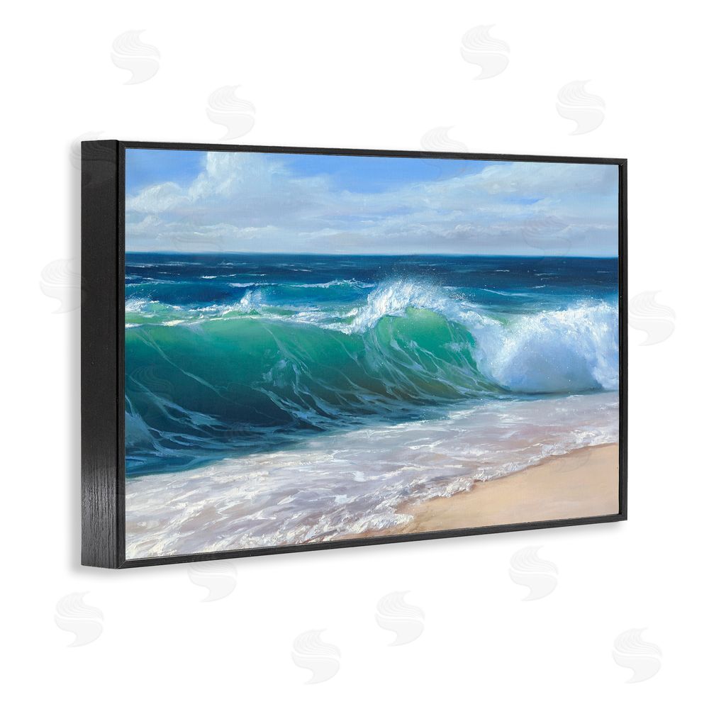 Dimitri Sirenko Content Beach Waves Shore Black Framed Giclee Wall Art Print