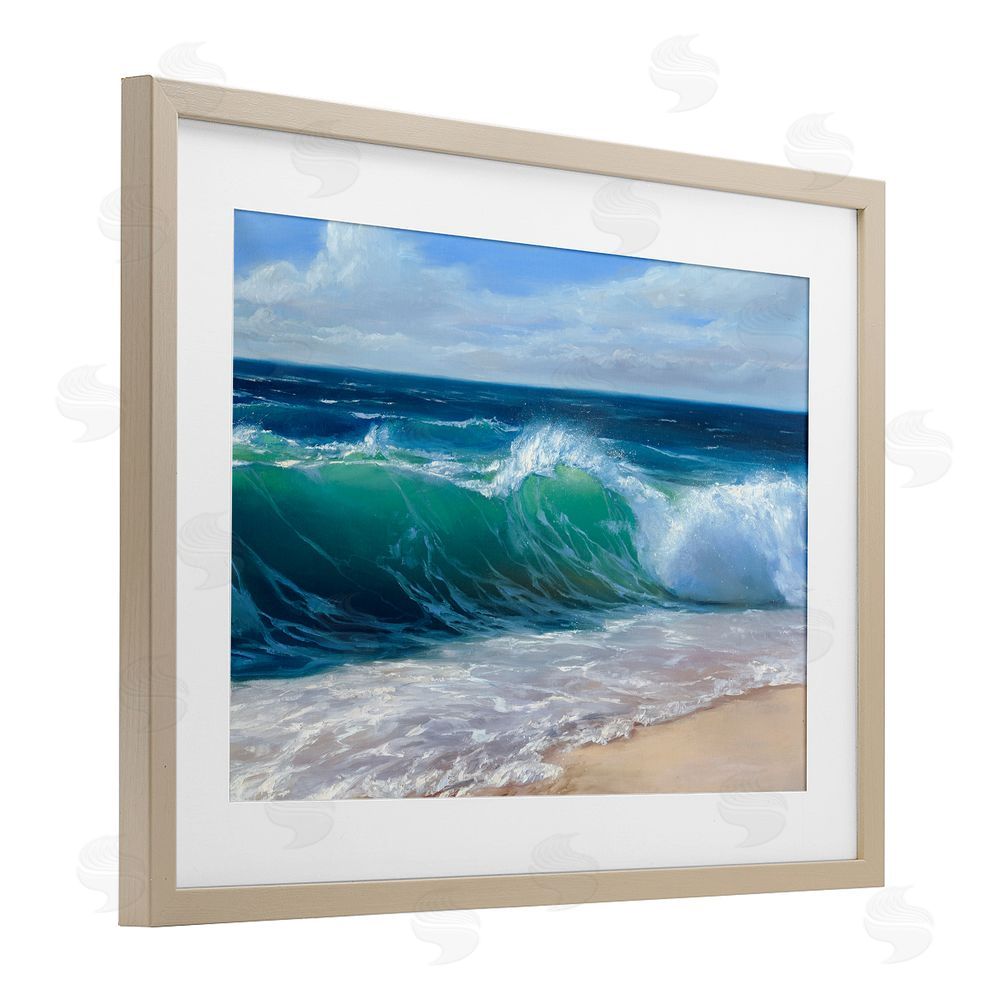Dimitri Sirenko Content Beach Waves Shore Birch Framed Print Under Glass Wall Art
