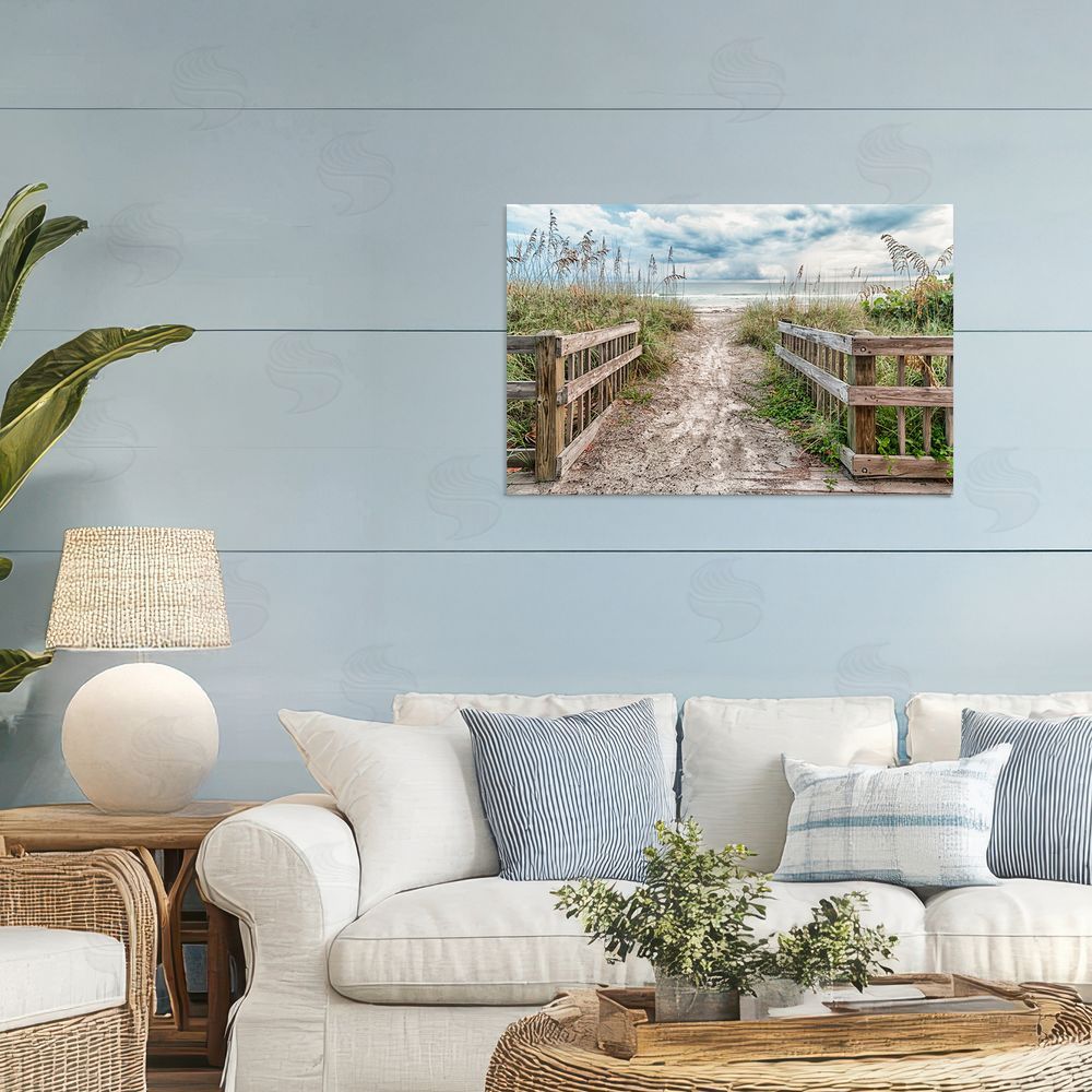 Mary Lou Johnson Beach Entrance Fence Stretched Canvas Wall Art in Room