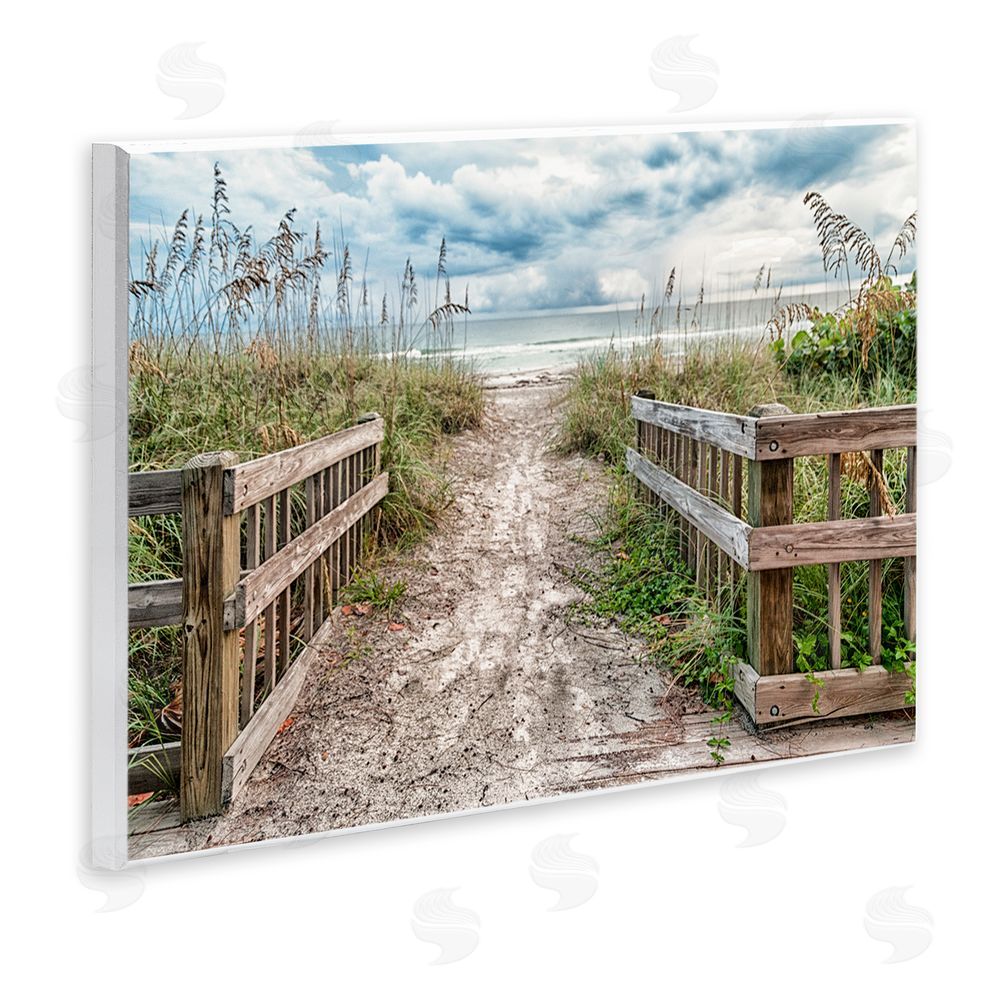 Mary Lou Johnson Beach Entrance Fence Wall Plaque Art Print