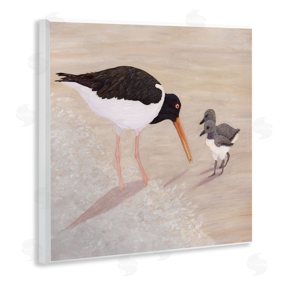 Barbara Fallenbaum American Oyster Catcher & Chicks Wall Plaque Art Print