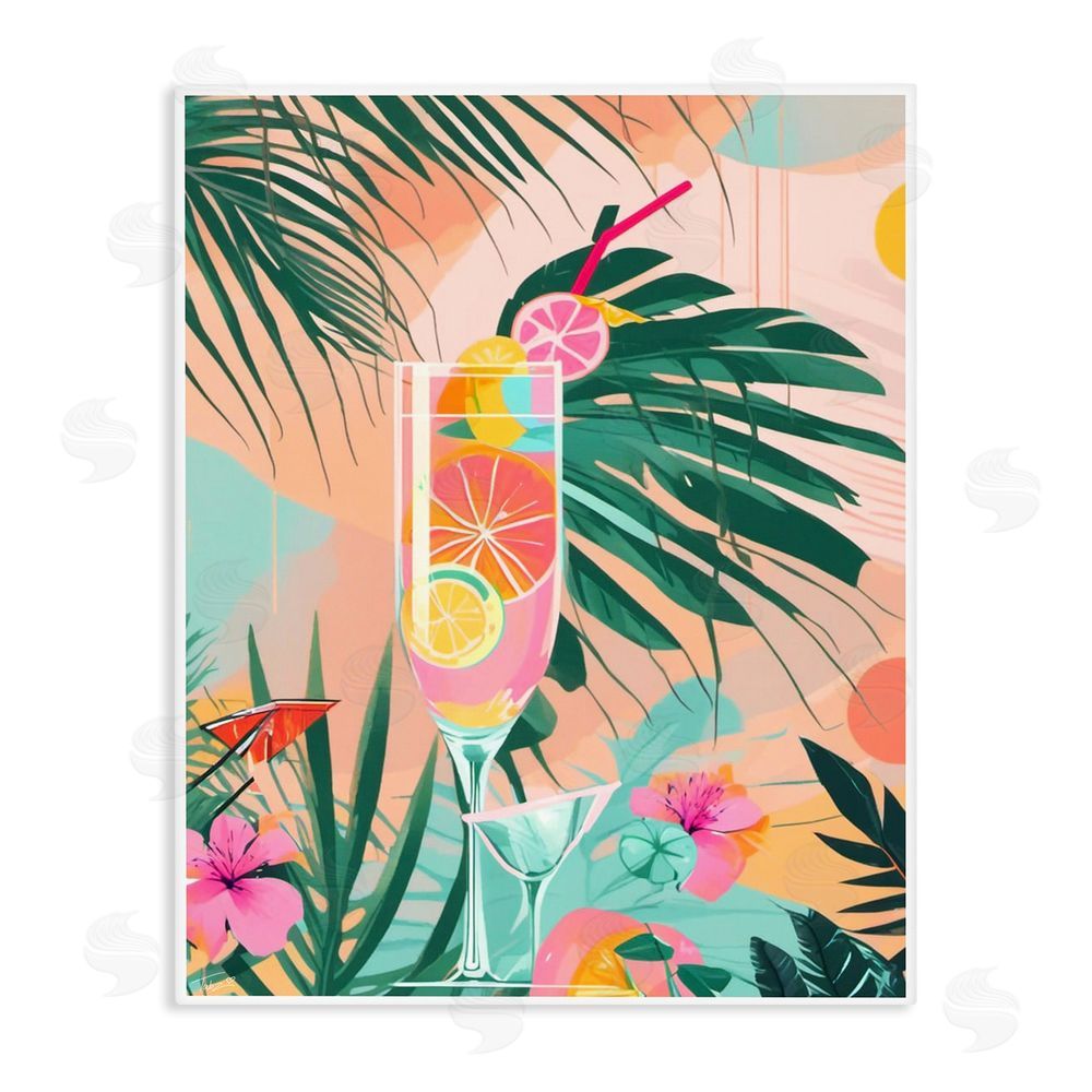 Tabz Jones Jungle Lemonade Cocktail Stretched Canvas Wall Art