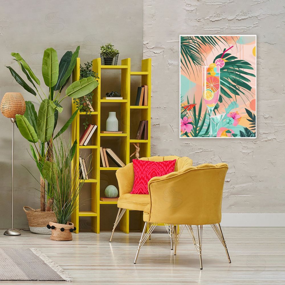 Tabz Jones Jungle Lemonade Cocktail Stretched Canvas Wall Art in Room