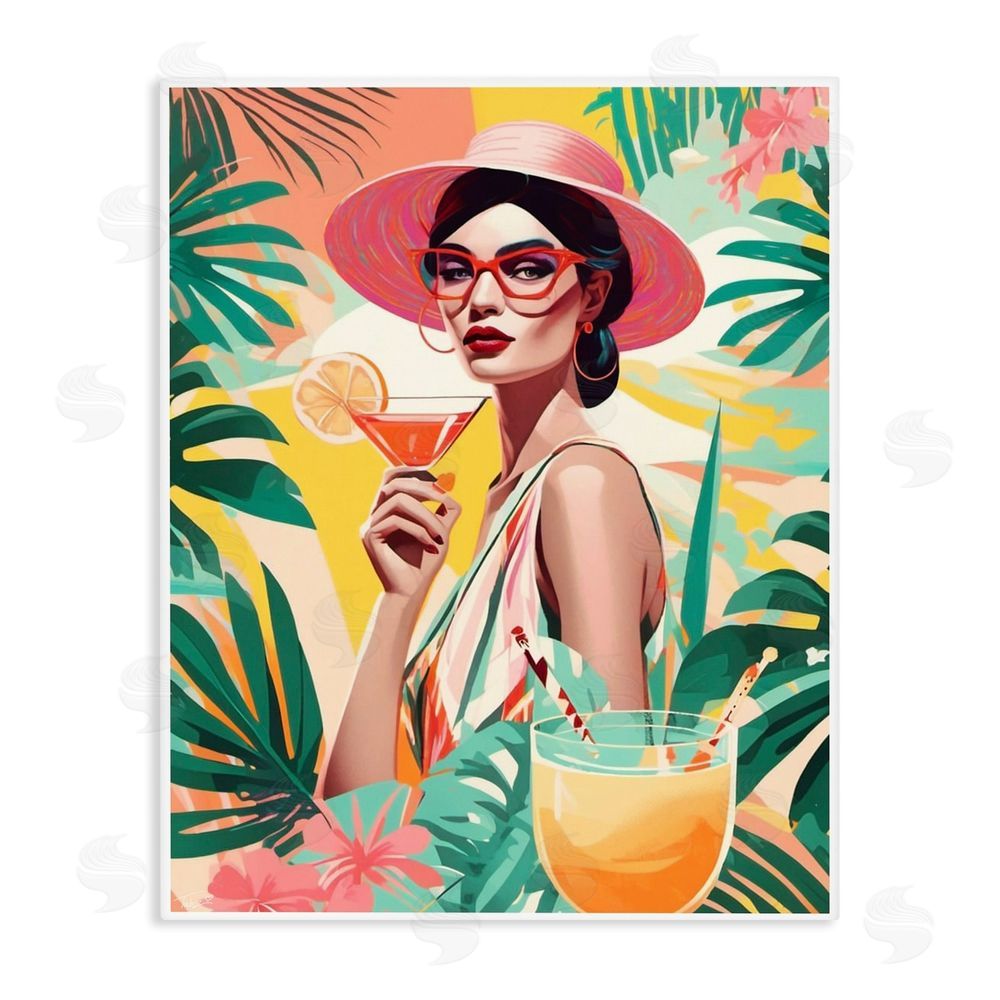 Tabz Jones Exotic Summer Cocktail Stretched Canvas Wall Art