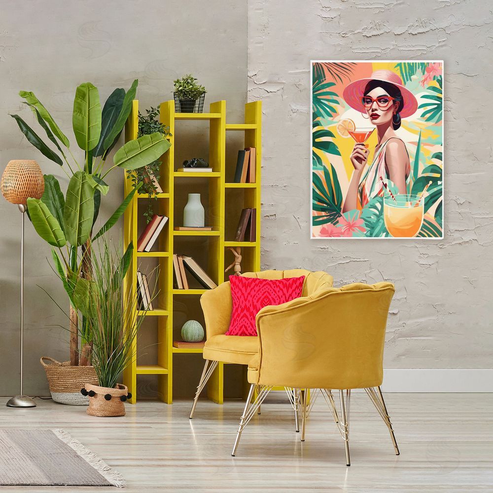 Tabz Jones Exotic Summer Cocktail Stretched Canvas Wall Art in Room