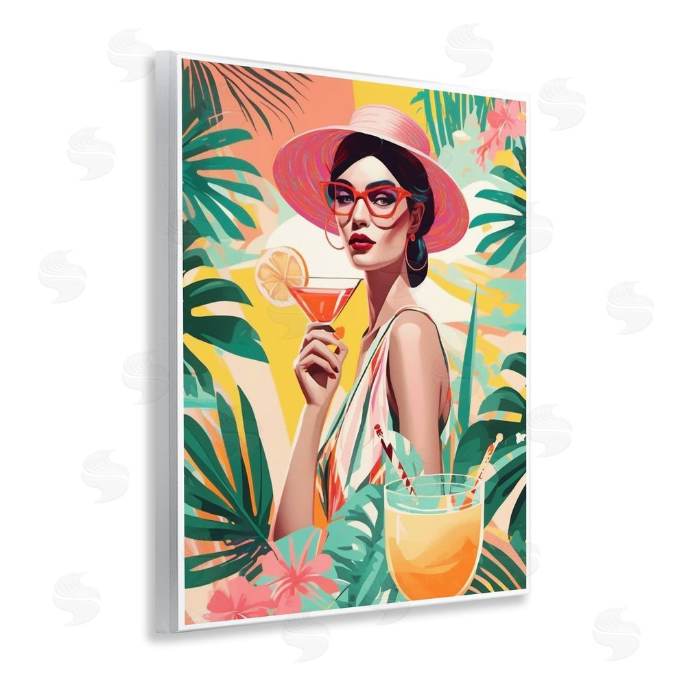 Tabz Jones Exotic Summer Cocktail Wooden Wall Plaque Art Print