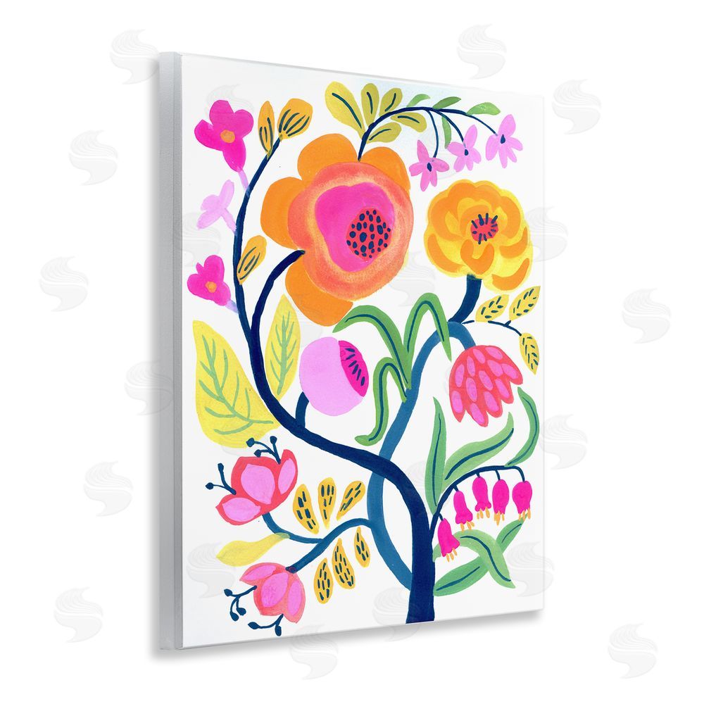Suzanne Allard Blue Tree with Warm Flowers Wall Plaque Art Print