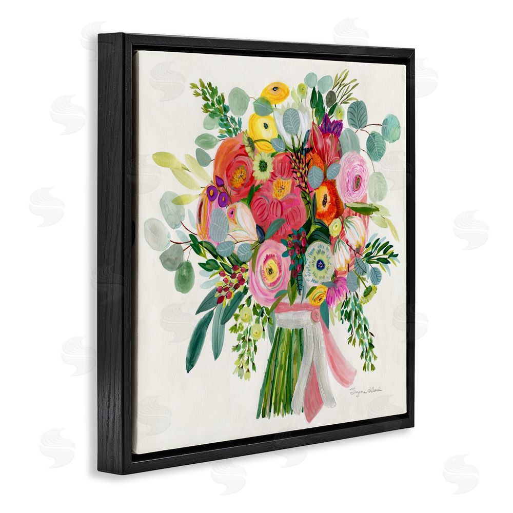 Suzanne Allard Constant Friend Bouquet Black Floating Frame Canvas Wall Art Print