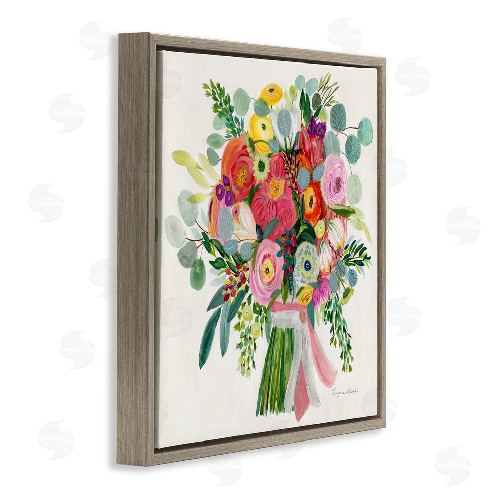 Suzanne Allard Constant Friend Bouquet Brown Floating Frame Canvas Wall Art Print