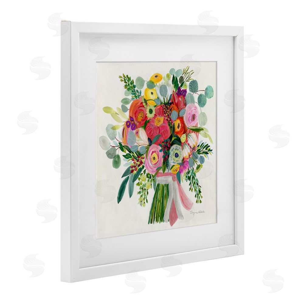 Suzanne Allard Constant Friend Bouquet White Framed Print Under Glass Wall Art