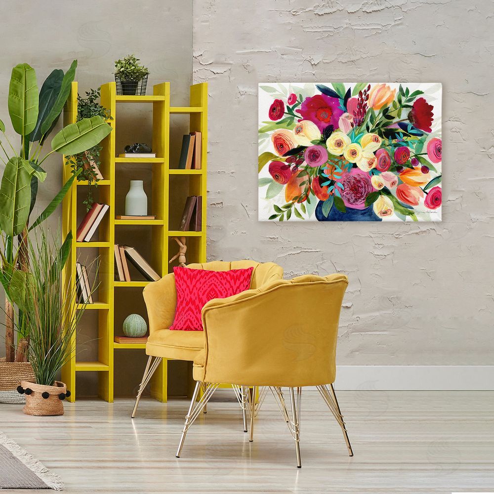 Suzanne Allard Morning Joy Bouquet Stretched Canvas Wall Art in Room