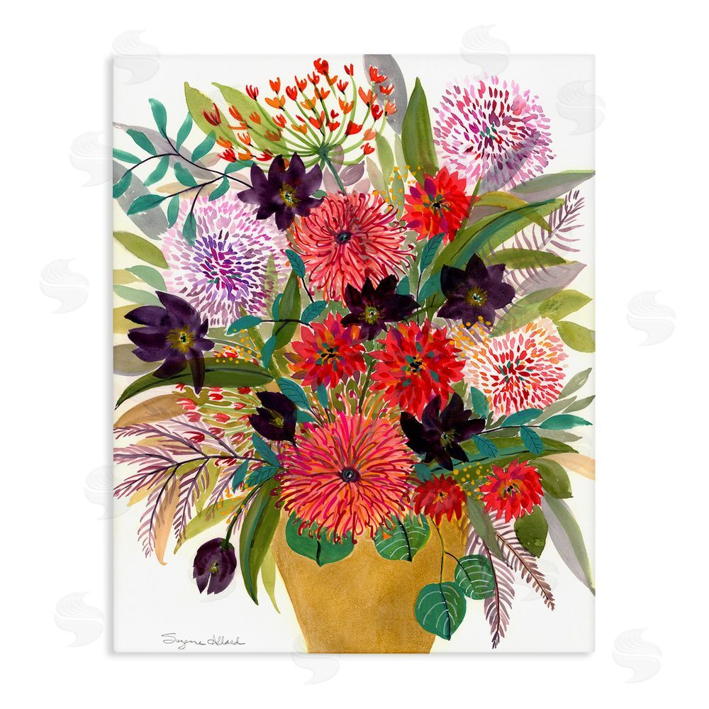 Suzanne Allard Celebration Flower Bouquet Stretched Canvas Wall Art Print