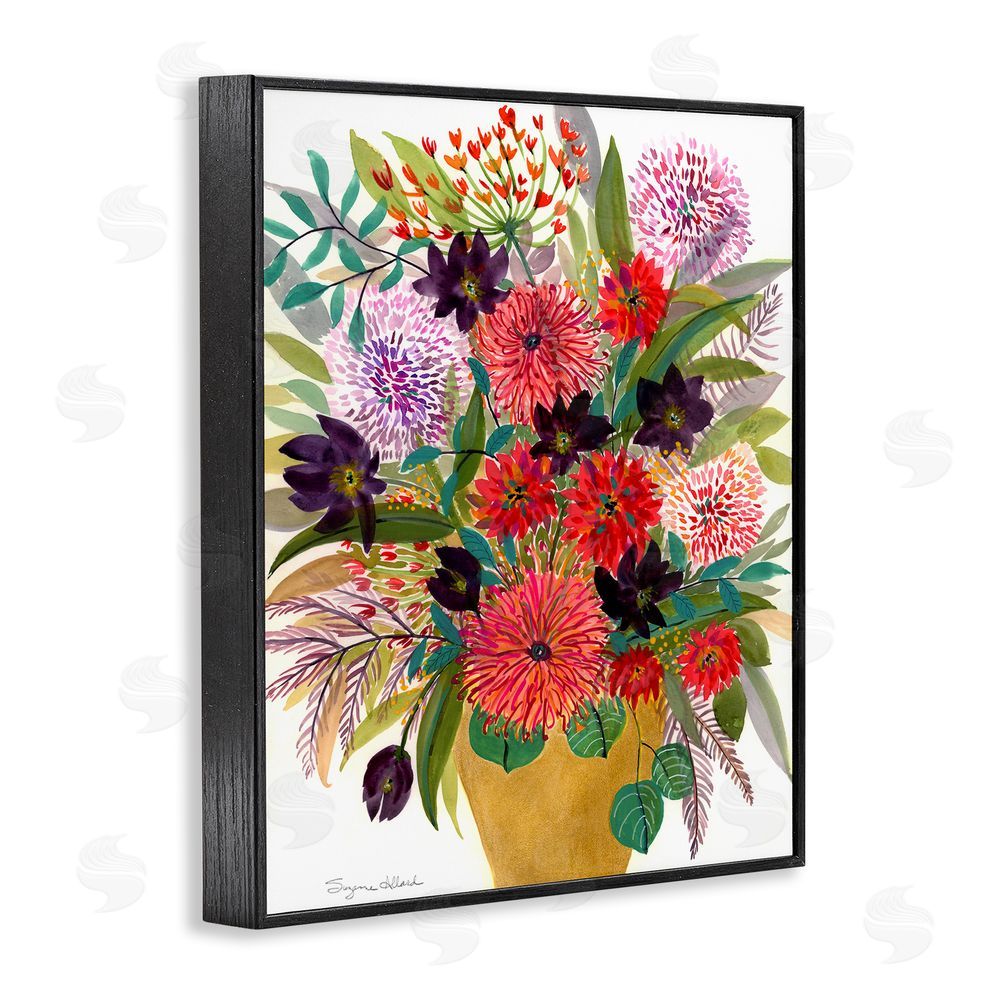 Suzanne Allard Celebration Flower Bouquet Black Framed Giclee Wall Art Print
