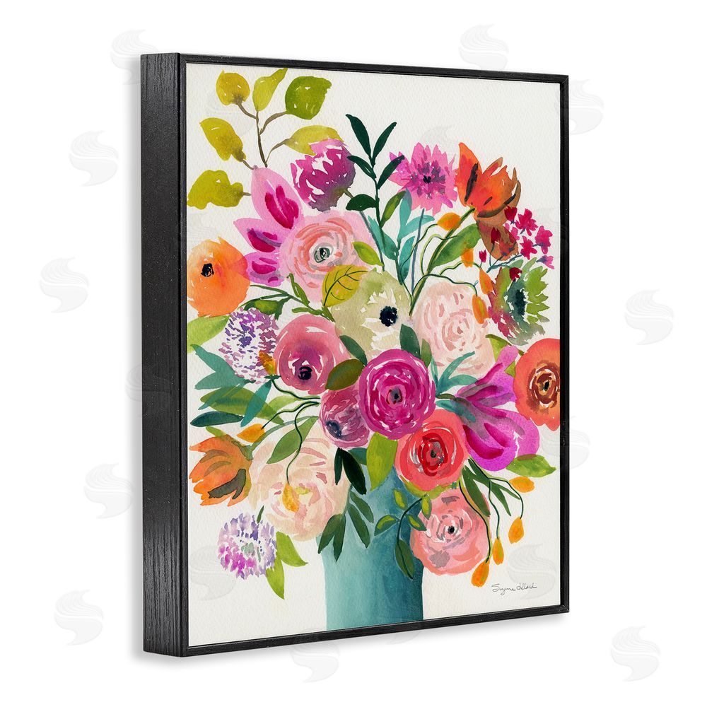 Suzanne Allard Jewel Of Summer Bouquet Blacked Framed Giclee Wall Art Print