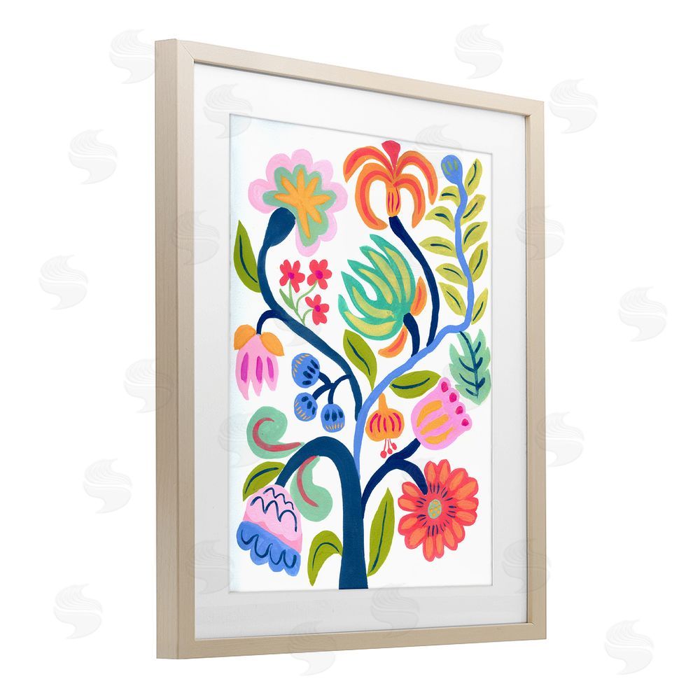 Suzanne Allard Boho Blue Tree Birch Framed Print Under Glass Wall Art