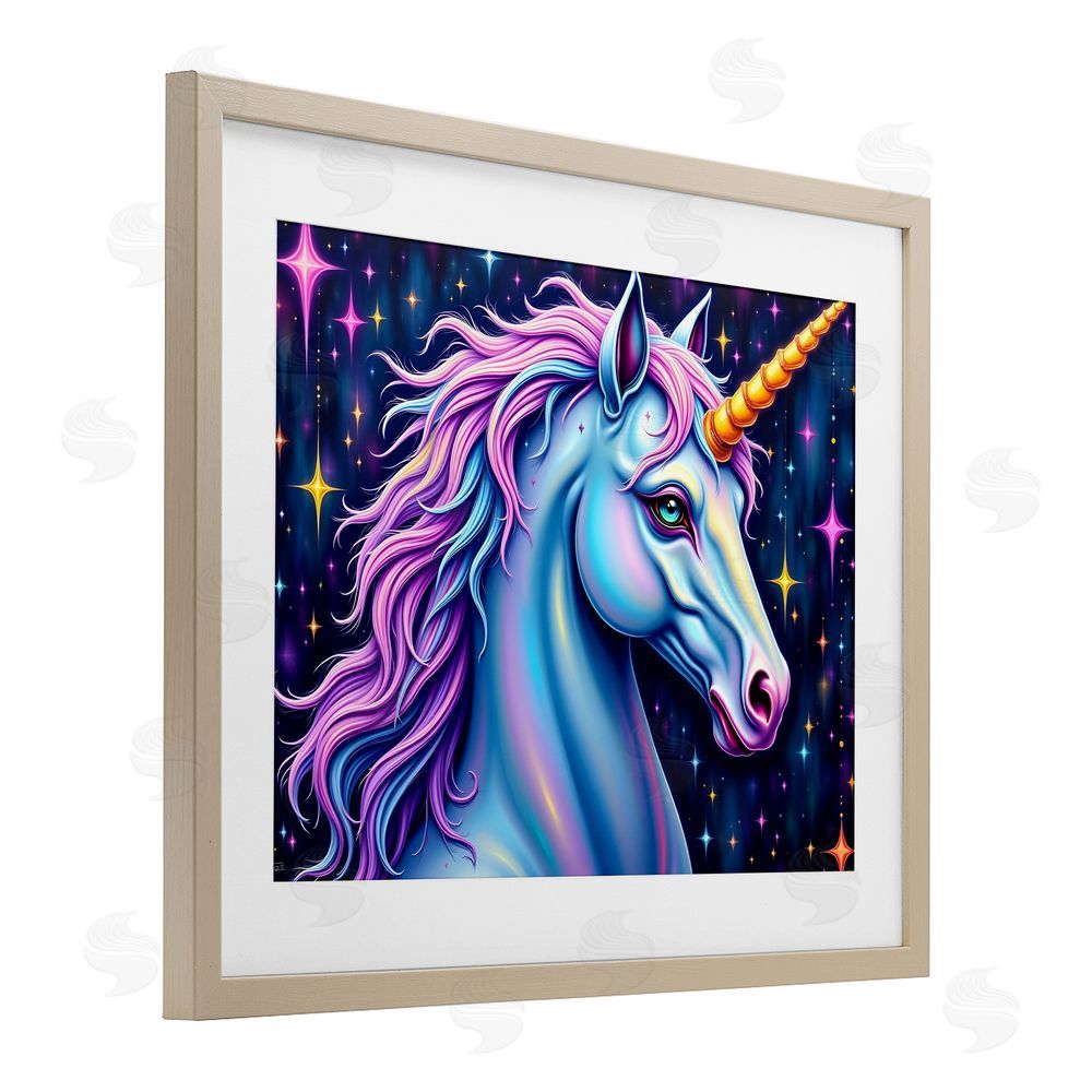 Tabz Jones Star Dancer Unicorn Brown Framed Print Under Glass Wall Art