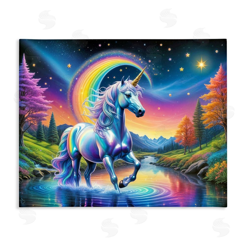 Tabz Jones Rainbow Prism Unicorn Stretched Canvas Wall Art Print