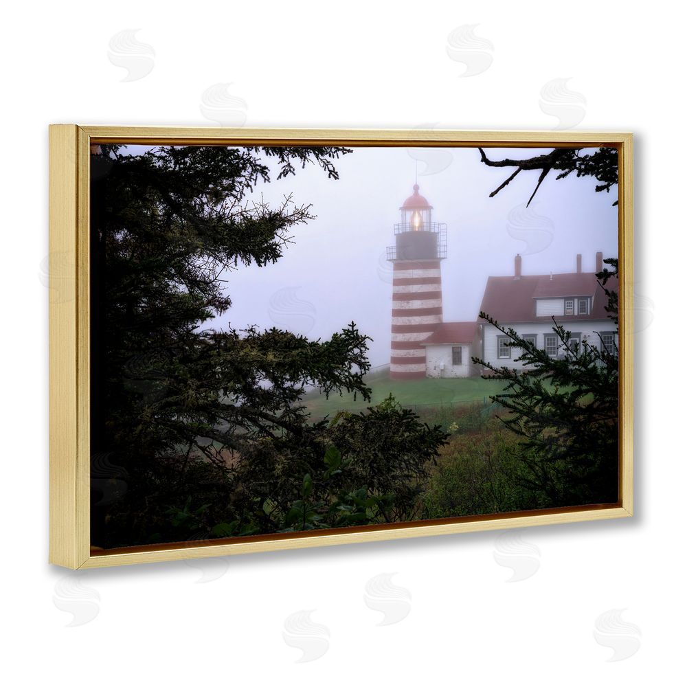 Rick Berk Socked In By Fog Gold Floating Frame Canvas Wall Art Print