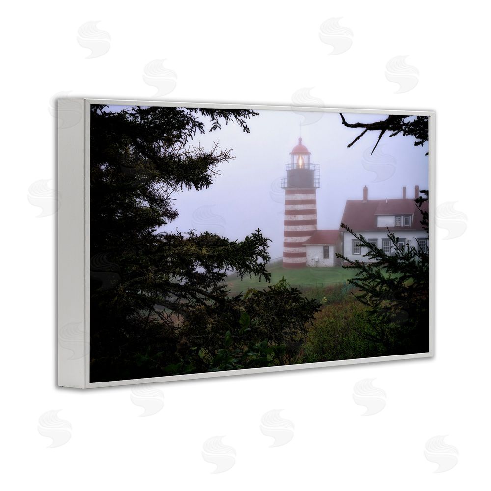Rick Berk Socked In By Fog White Framed Giclee Wall Art Print
