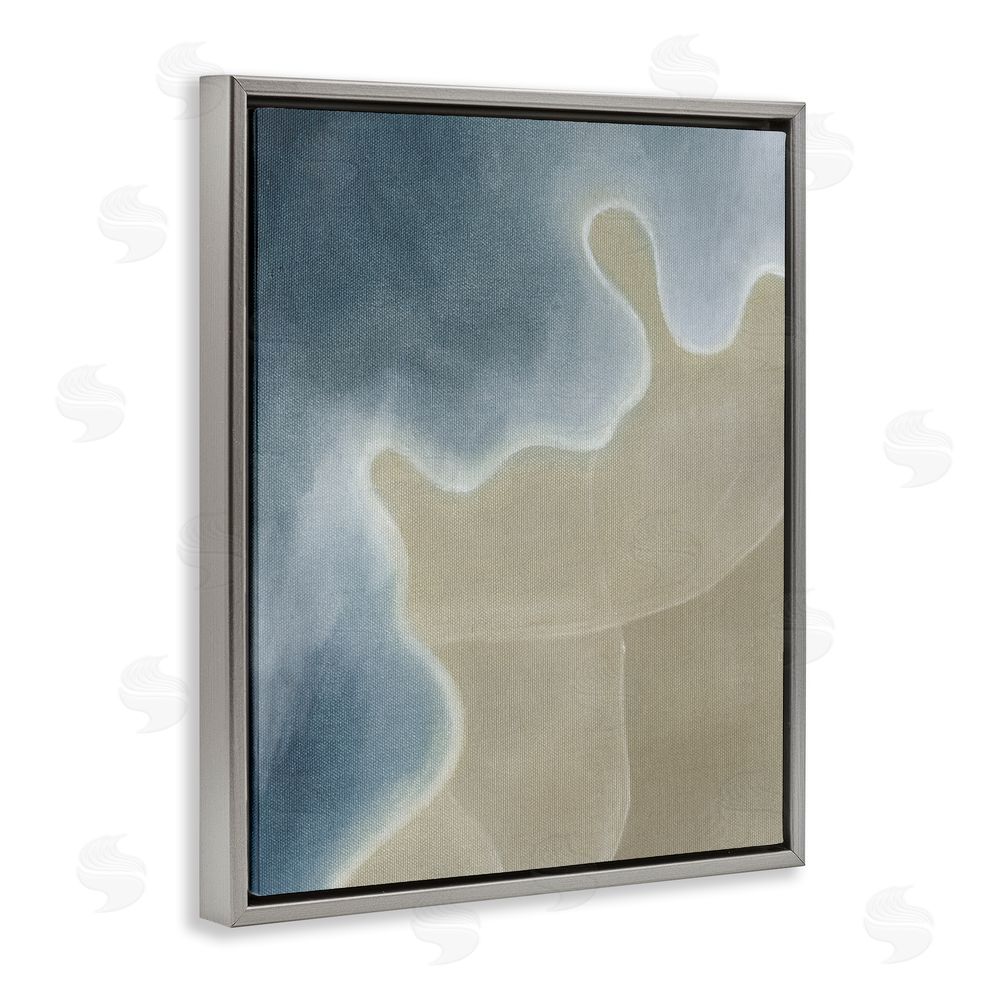 Grace Popp Turning The Tides Abstract Gray Floating Frame Canvas Wall Art Print