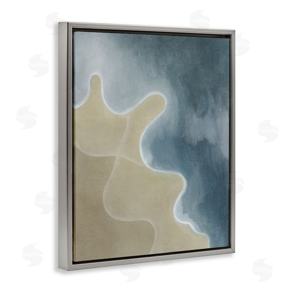 Grace Popp Turning The Tides Contour Gray Floating Frame Canvas Wall Art Print