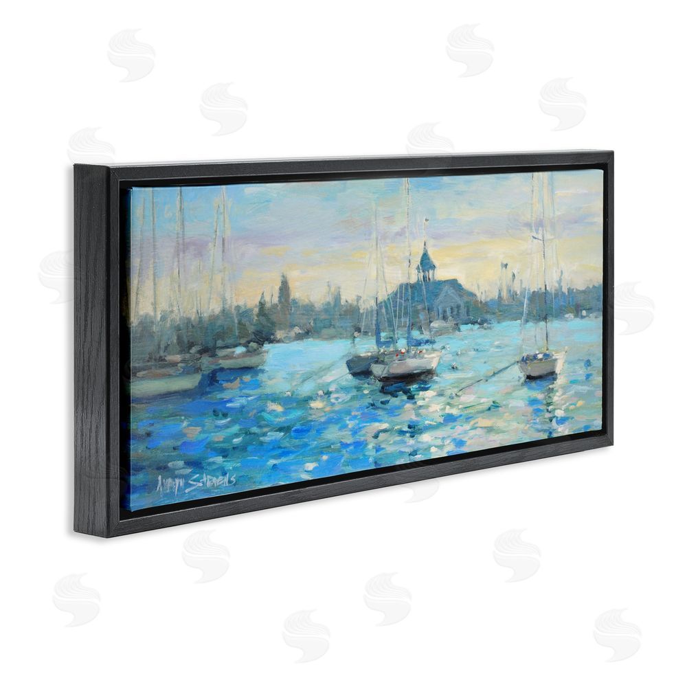 Allayn Stevens Sunday On The Water Black Floating Frame Canvas Wall Art Print
