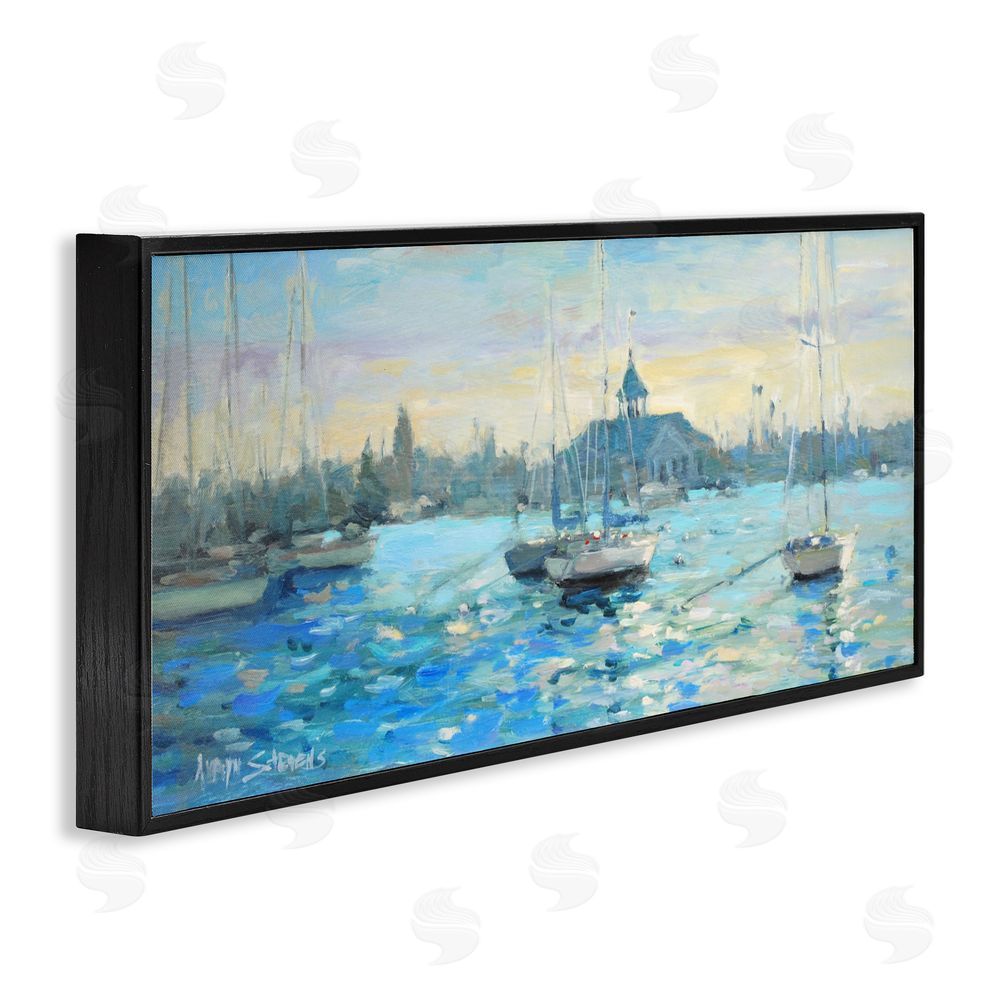 Allayn Stevens Sunday On The Water Black Framed Giclee Wall Art Print