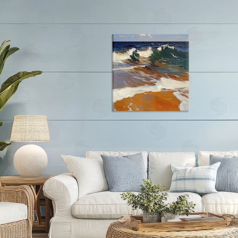 Walker Noble Glassy Wave Break Stretched Canvas Wall Art in Room