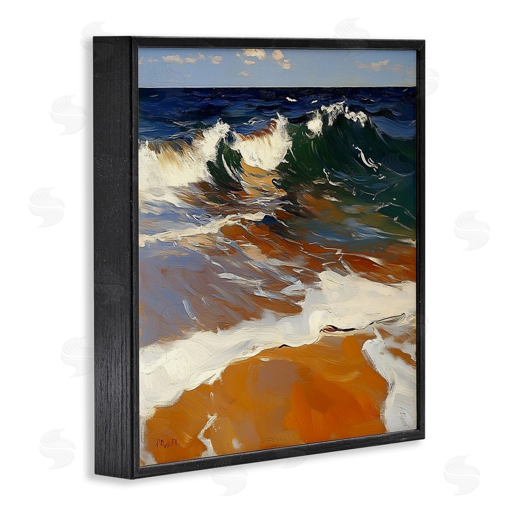 Walker Noble Glassy Wave Break Blacked Framed Giclee Wall Art Print