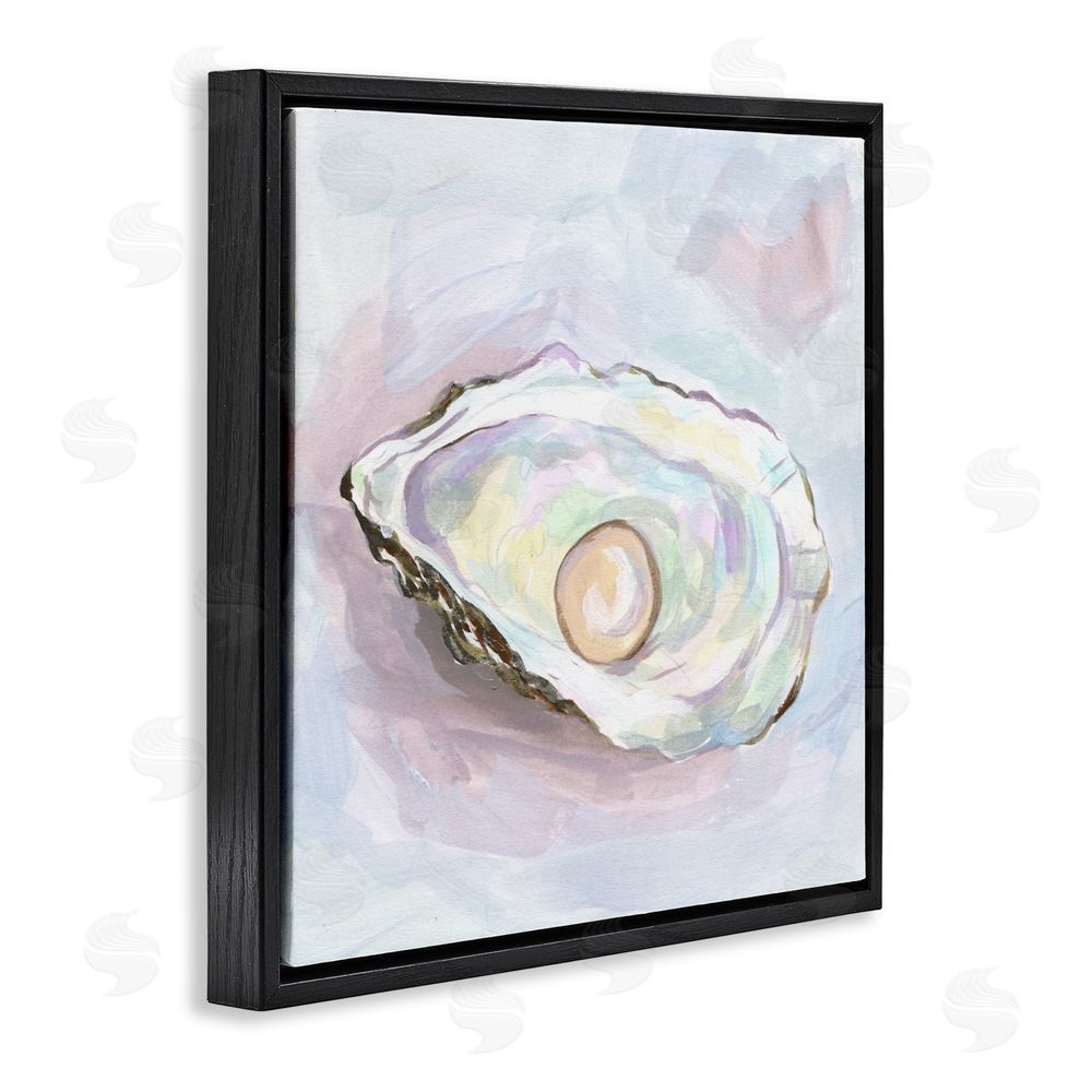 Melissa Wang Silent Opal Oyster Black Floating Frame Canvas Wall Art Print