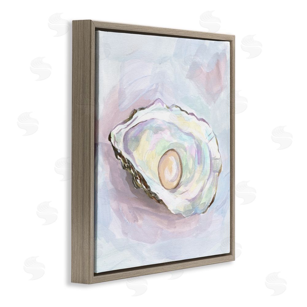 Melissa Wang Silent Opal Oyster Brown Floating Frame Canvas Wall Art Print