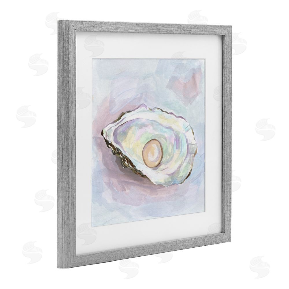 Melissa Wang Silent Opal Oyster Gray Framed Print Under Glass Wall Art