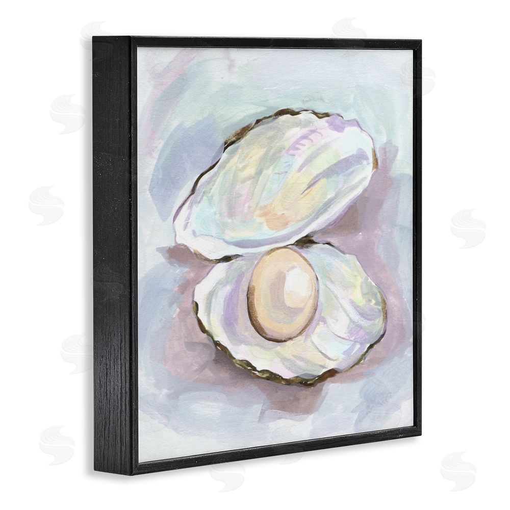 Melissa Wang Silent Opal Clam Pearl Black Framed Giclee Wall Art Print