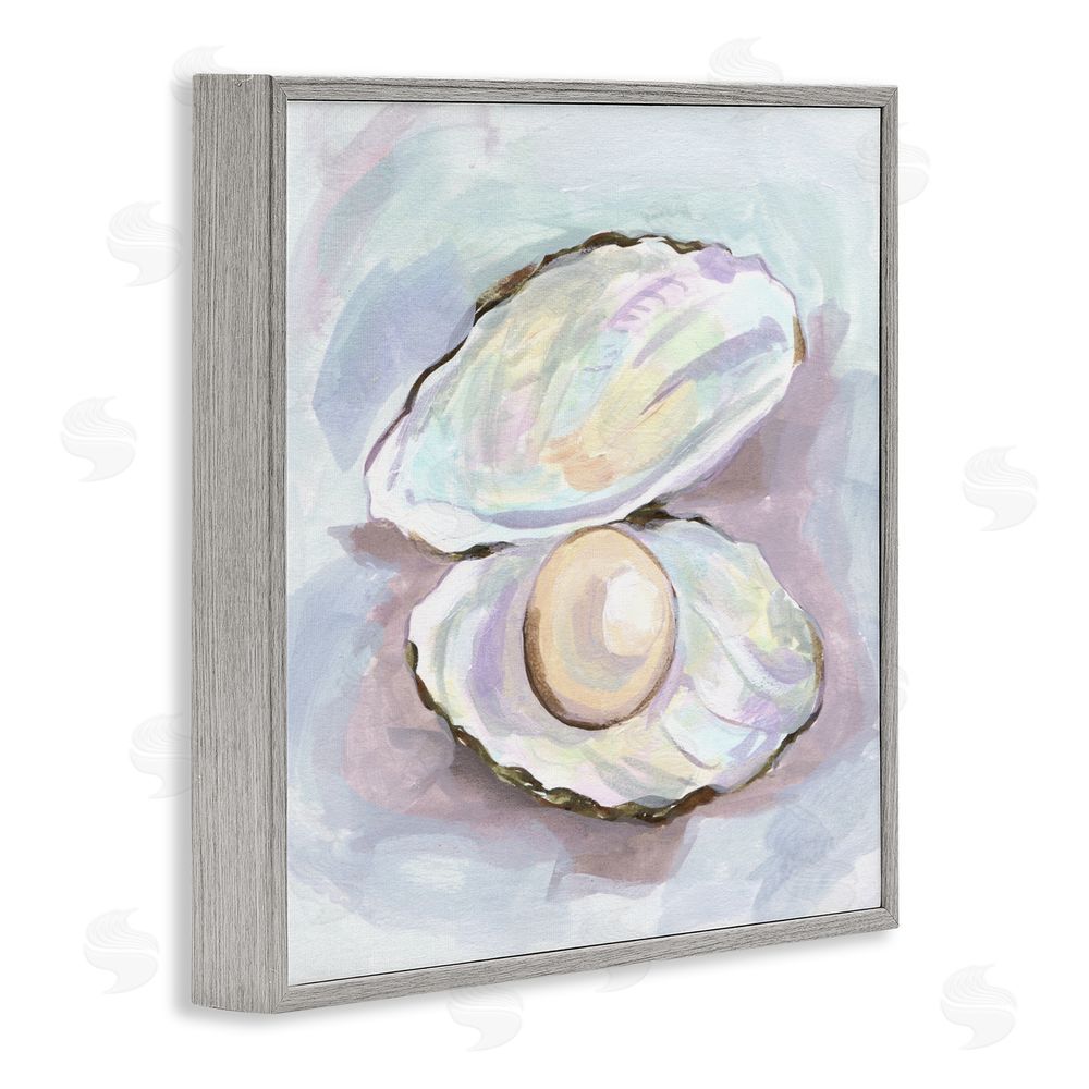 Melissa Wang Silent Opal Clam Pearl Gray Framed Giclee Wall Art Print