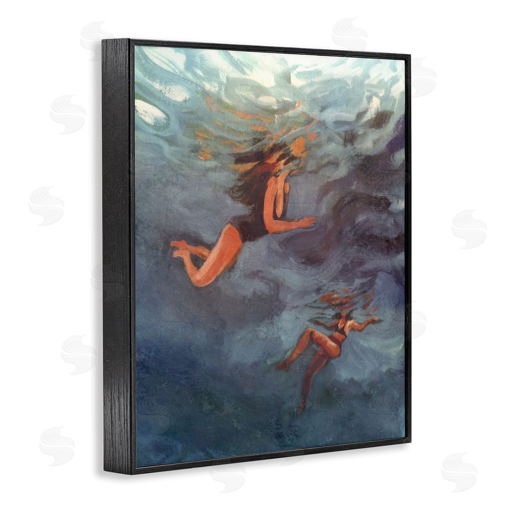 Victoria Barnes Underwater Summer's Dance Black Framed Giclee Wall Art Print