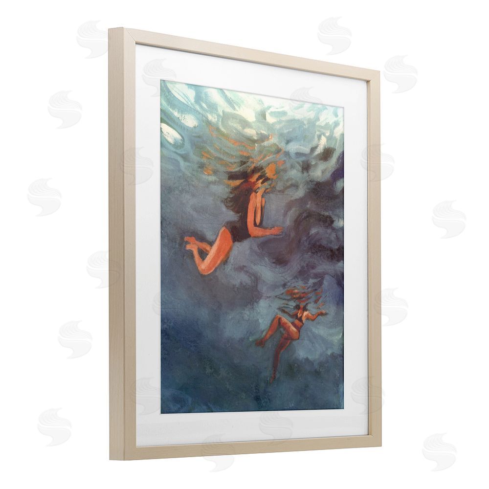 Victoria Barnes Underwater Summer's Dance Brown Framed Print Under Glass Wall Art
