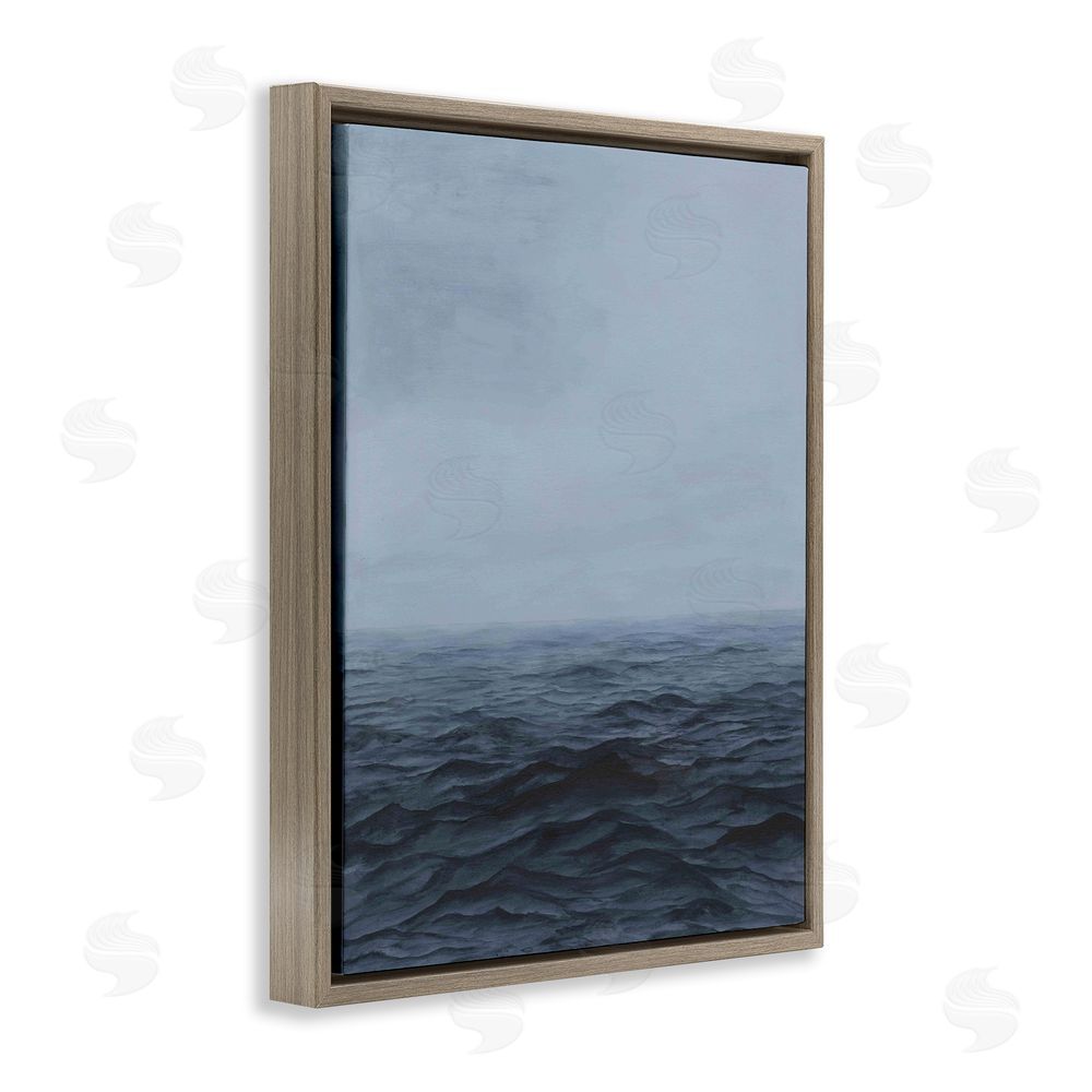 Michael Willett Vast Ocean Expanse Brown Floating Frame Canvas Wall Art Print