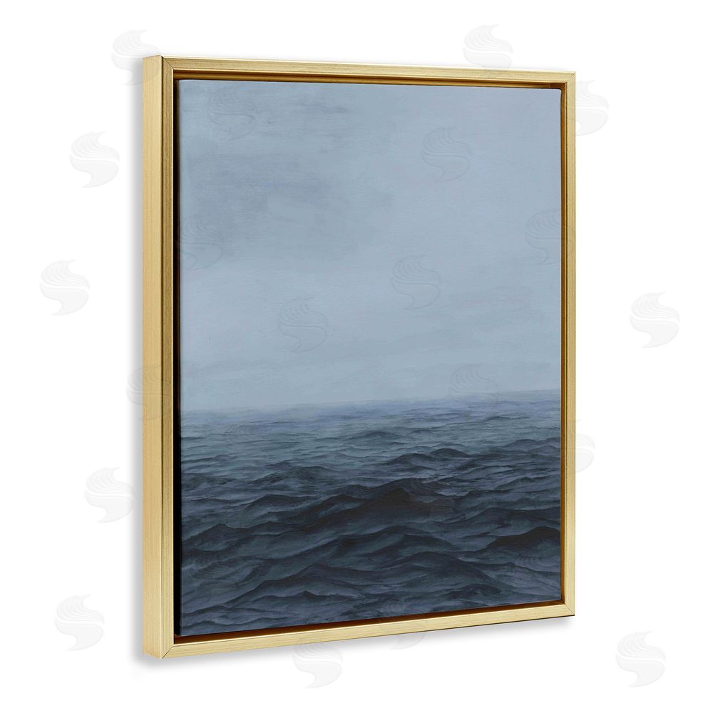 Michael Willett Vast Ocean Expanse Gold Floating Frame Canvas Wall Art Print